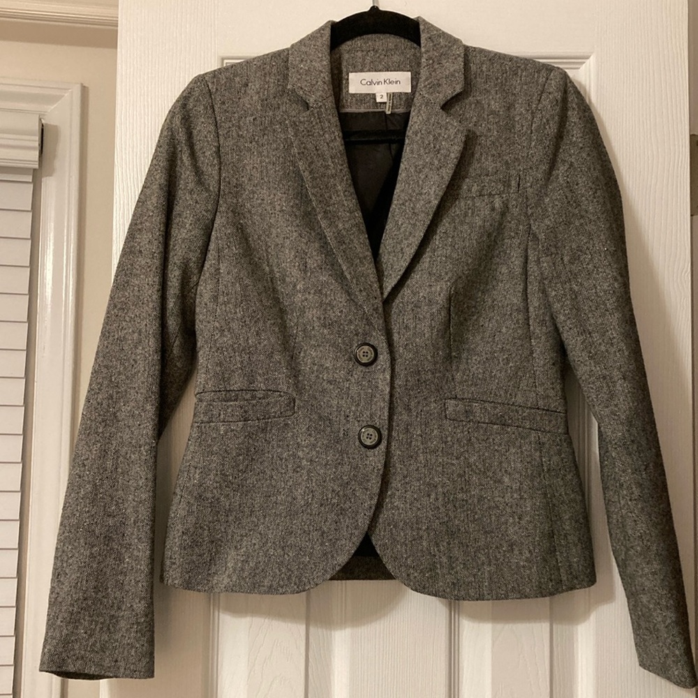 Calvin Klein size 2 Gray Suit Jacket Sports Coat